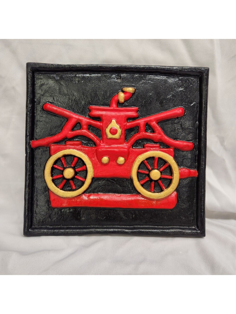 Vintage Fire MARK PUMPER: Fire Department Insurance Co Cincinnati-cast Iron Sign